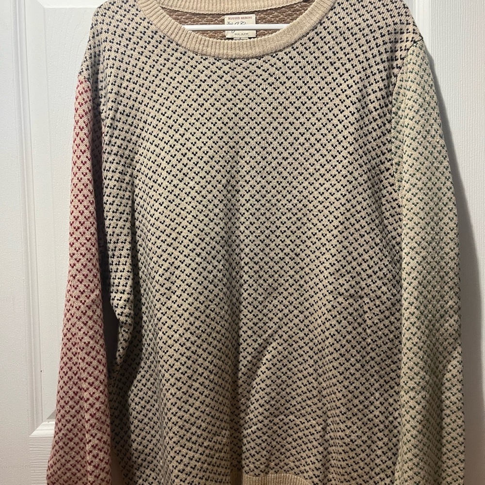 J Crew Cozy Knit Beige and Colors Sweater